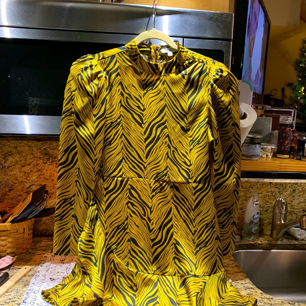 RAHI MEDIUM TIGER PRINT LONG SLEEVED MINI DRESS